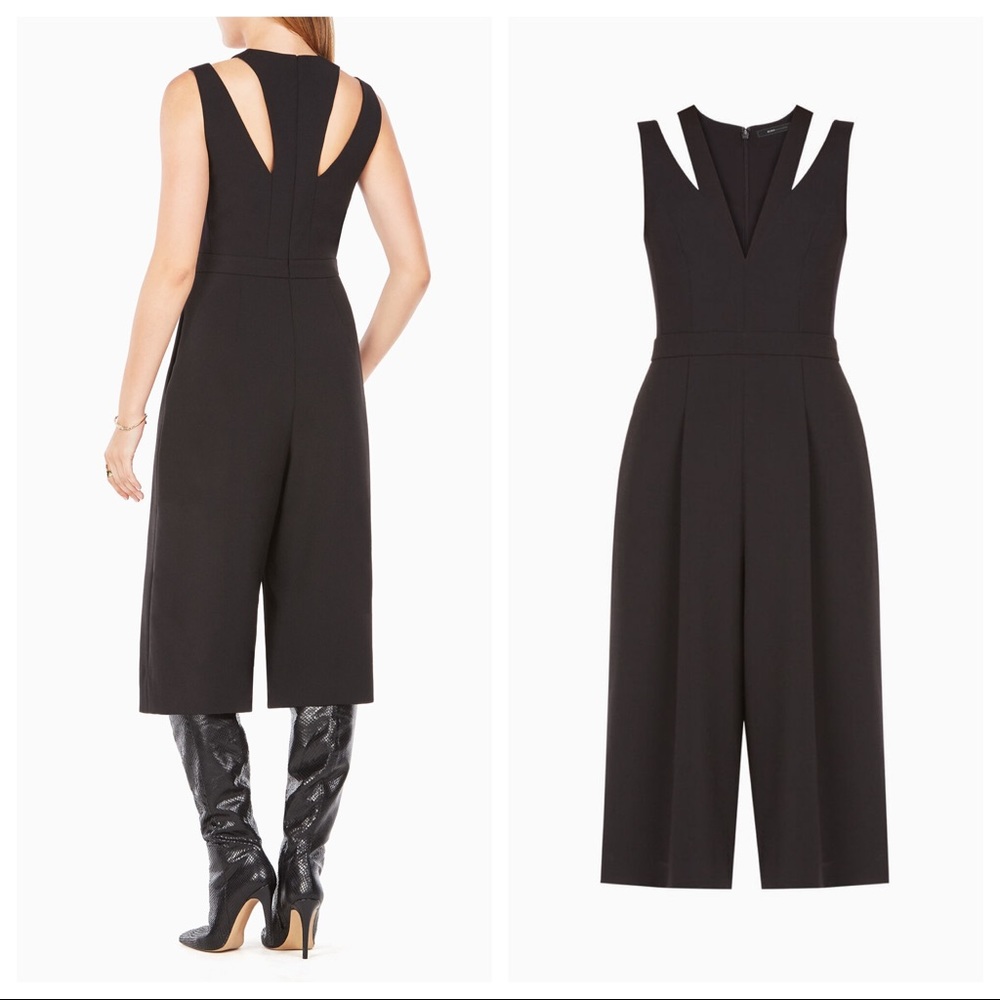 ⬇️ BCBG Black Ellis Cropped Jumpsuit / Romper NWOT
